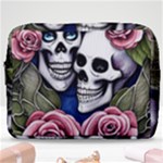 Skulls and Flowers Make Up Pouch (Large)