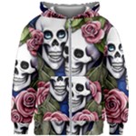 Skulls and Flowers Kids  Zipper Hoodie Without Drawstring