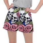 Skulls and Flowers Ripstop Shorts