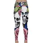 Skulls and Flowers Lightweight Velour Classic Yoga Leggings