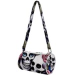 Skulls and Flowers Mini Cylinder Bag