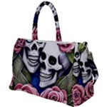 Skulls and Flowers Duffel Travel Bag