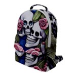 Skulls and Flowers Flap Pocket Backpack (Large)