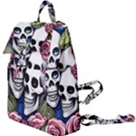 Skulls and Flowers Buckle Everyday Backpack