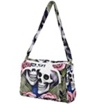 Skulls and Flowers Front Pocket Crossbody Bag