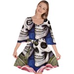 Skulls and Flowers Velour Kimono Dress