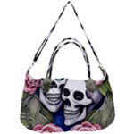 Skulls and Flowers Removal Strap Handbag