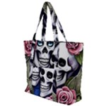 Skulls and Flowers Zip Up Canvas Bag
