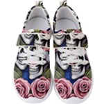 Skulls and Flowers Men s Velcro Strap Shoes