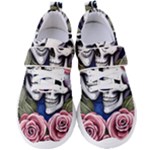 Skulls and Flowers Women s Velcro Strap Shoes