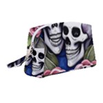 Skulls and Flowers Wristlet Pouch Bag (Medium)