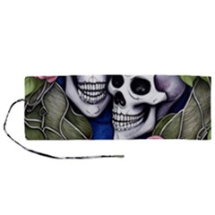 Skulls and Flowers Roll Up Canvas Pencil Holder (M) from ArtsNow.com