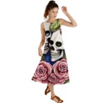 Skulls and Flowers Summer Maxi Dress