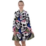 Skulls and Flowers All Frills Chiffon Dress