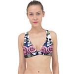 Skulls and Flowers Classic Banded Bikini Top