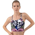 Skulls and Flowers Mini Tank Bikini Top