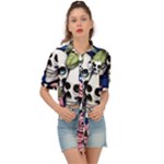 Skulls and Flowers Tie Front Shirt 