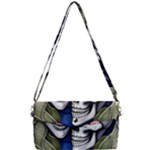 Skulls and Flowers Removable Strap Clutch Bag