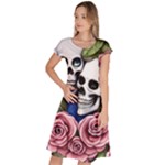 Skulls and Flowers Classic Short Sleeve Dress