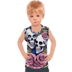 Skulls and Flowers Kids  Sport Tank Top