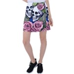 Skulls and Flowers Tennis Skirt