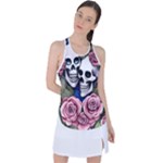 Skulls and Flowers Racer Back Mesh Tank Top