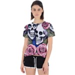 Skulls and Flowers Open Back Sport Tee