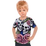 Skulls and Flowers Kids  Sports Tee