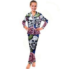 Kids  Satin Long Sleeve Pajamas Set 