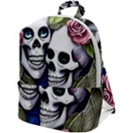 Skulls and Flowers Zip Up Backpack