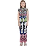 Skulls and Flowers Kids  Sleeveless Ruffle Edge Band Collar Chiffon One Piece