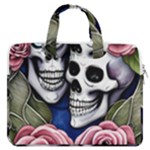 Skulls and Flowers MacBook Pro 13  Double Pocket Laptop Bag