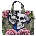 Skulls and Flowers MacBook Pro 16  Double Pocket Laptop Bag 