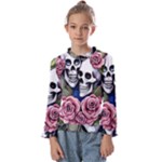 Skulls and Flowers Kids  Frill Detail Tee