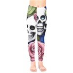 Skulls and Flowers Kids  Classic Winter Leggings