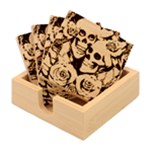 Skulls and Flowers Bamboo Coaster Set