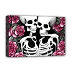 black and white rose sugar skull Deluxe Canvas 18  x 12  (Stretched)