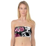 black and white rose sugar skull Bandeau Top