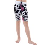 black and white rose sugar skull Kids  Mid Length Swim Shorts