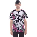 black and white rose sugar skull Men s Sport Mesh Tee