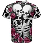 black and white rose sugar skull Men s Cotton Tee