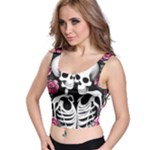 black and white rose sugar skull Crop Top