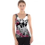 black and white rose sugar skull Tank Top