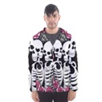 black and white rose sugar skull Men s Hooded Windbreaker