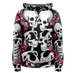 black and white rose sugar skull Women s Pullover Hoodie