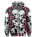 black and white rose sugar skull Men s Zipper Hoodie