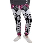 black and white rose sugar skull Men s Jogger Sweatpants