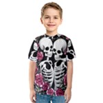 black and white rose sugar skull Kids  Sport Mesh Tee