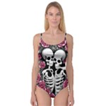 black and white rose sugar skull Camisole Leotard 