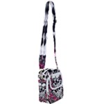 black and white rose sugar skull Shoulder Strap Belt Bag